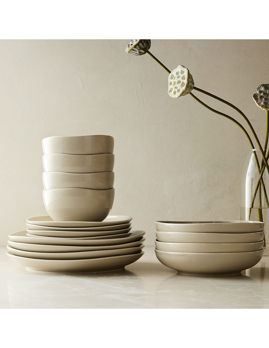 Set platos trinche Organic de porcelana 4 piezas 4