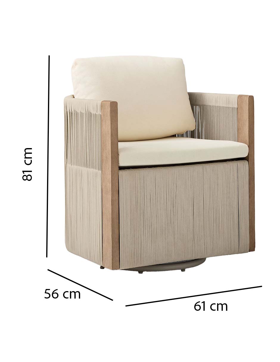 Sillón Giratorio Porto de madera caoba 6
