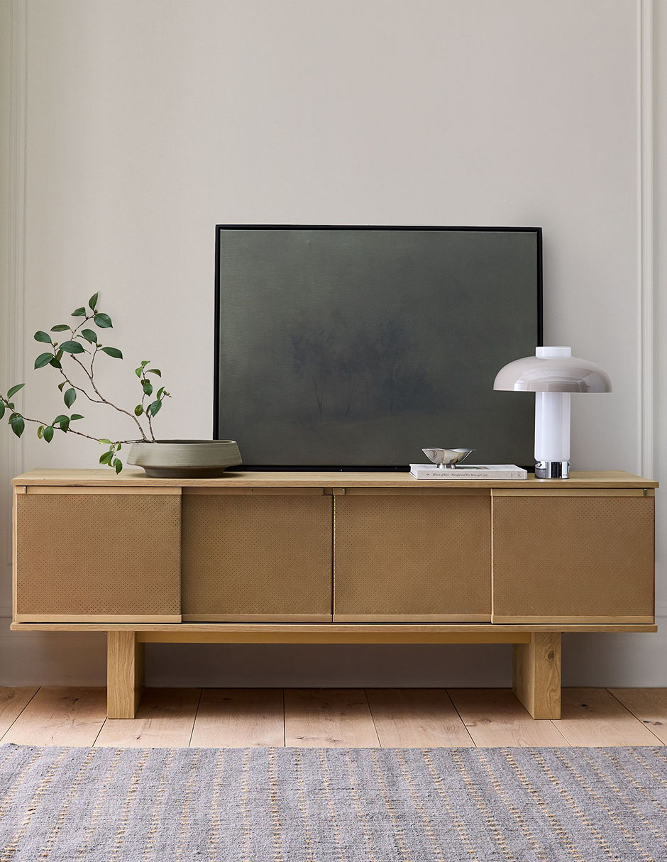 Consola Buxton de madera álamo