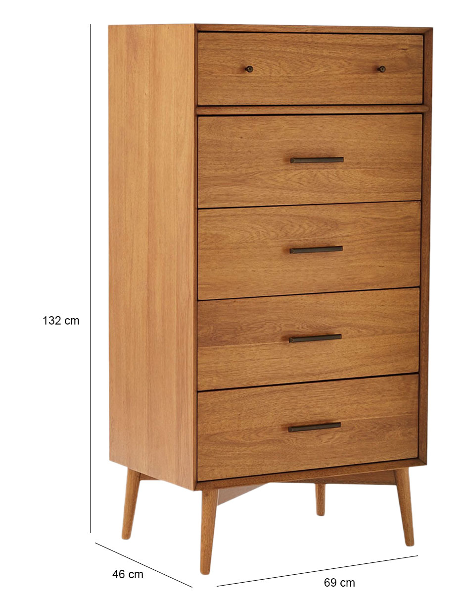 Cómoda Mid-Century de madera