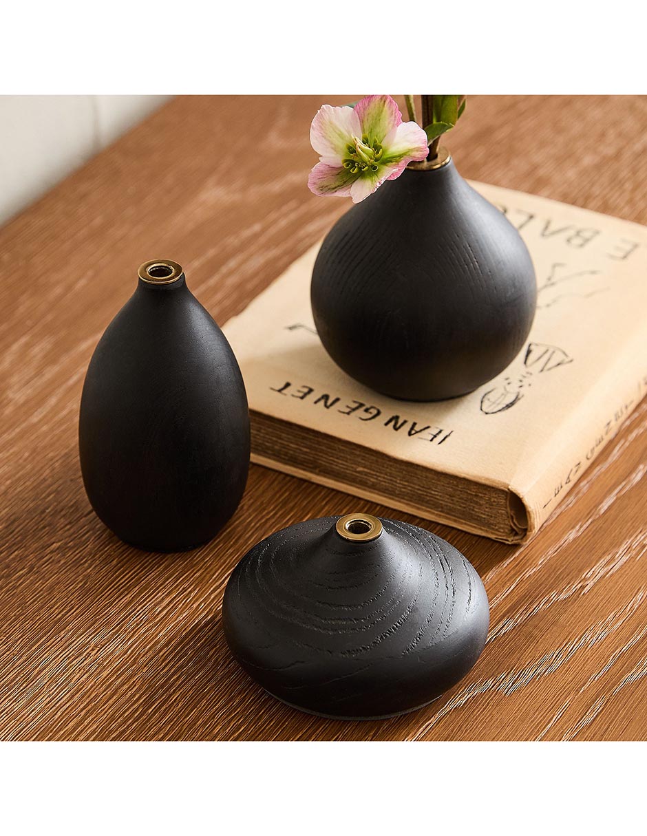 Set florero Warren de madera fresno 1