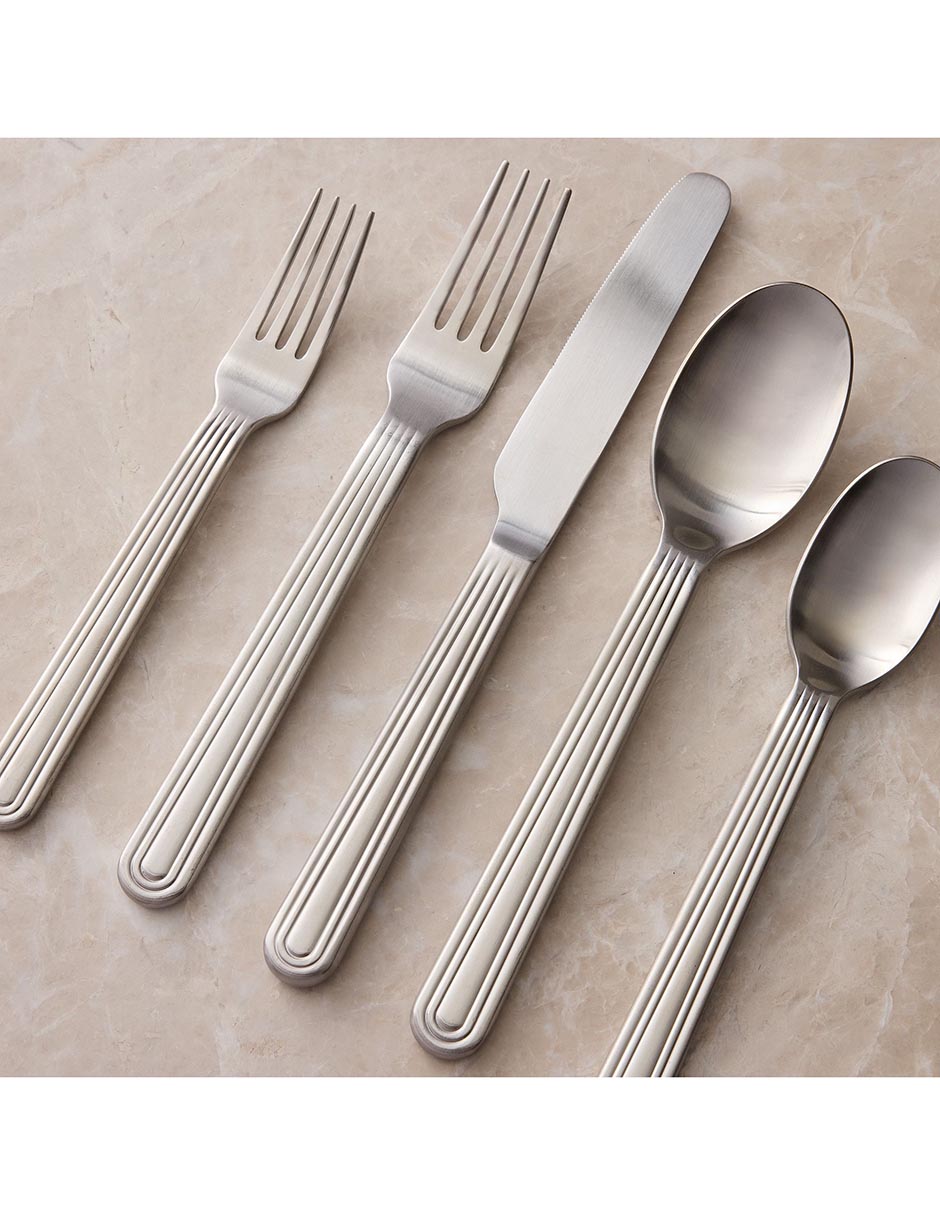 Set cubiertos Grooved de acero inoxidable 5 piezas 3