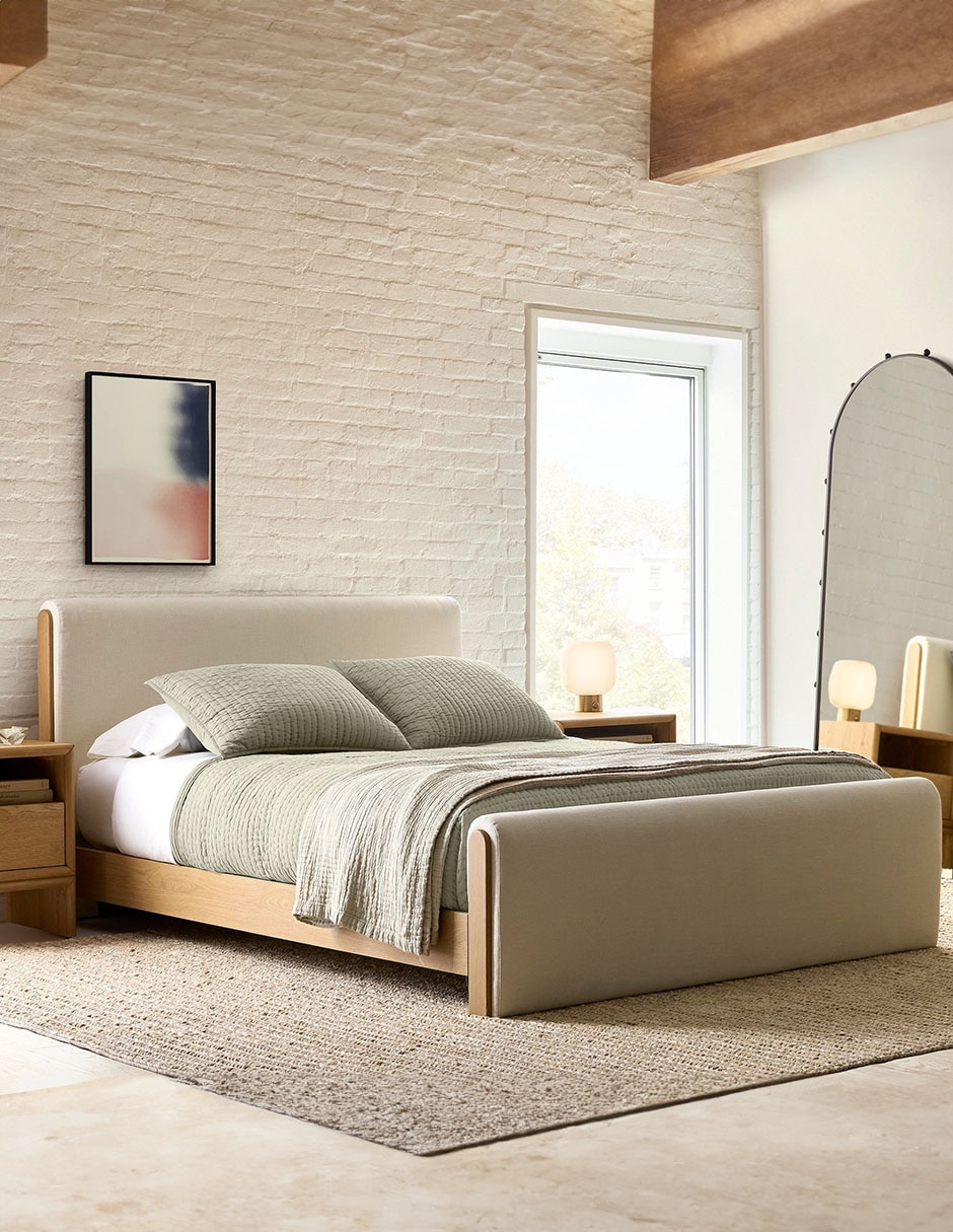 Cama Asher de madera queen size Cama Asher de madera queen size