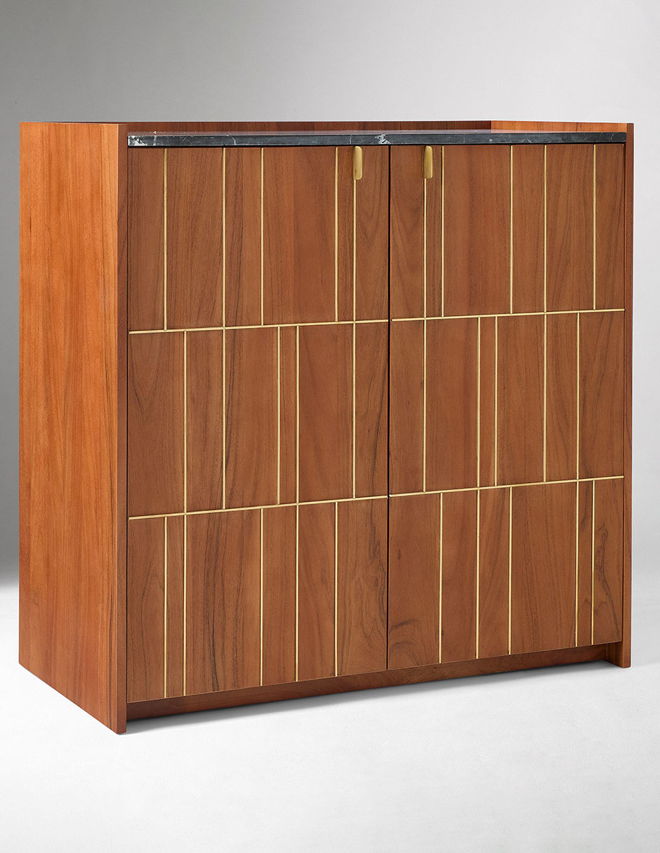 Bar armable Teague de madera acacia