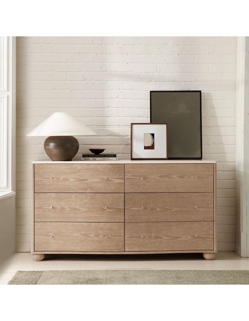 Cómoda Clementine de madera álamo