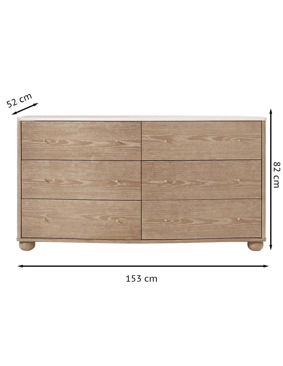Cómoda Clementine de madera álamo 10