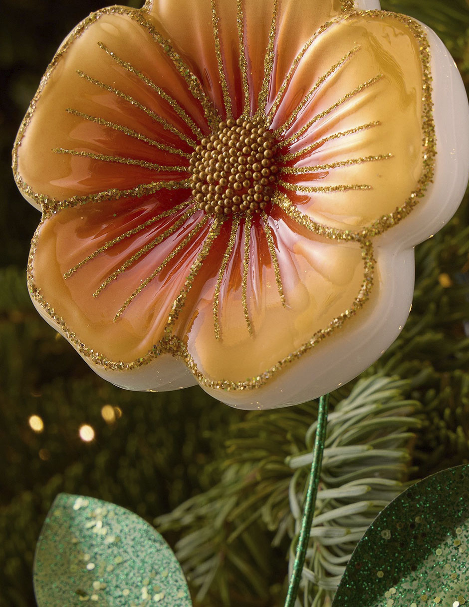 Ornamento navideño flor Hibiscus