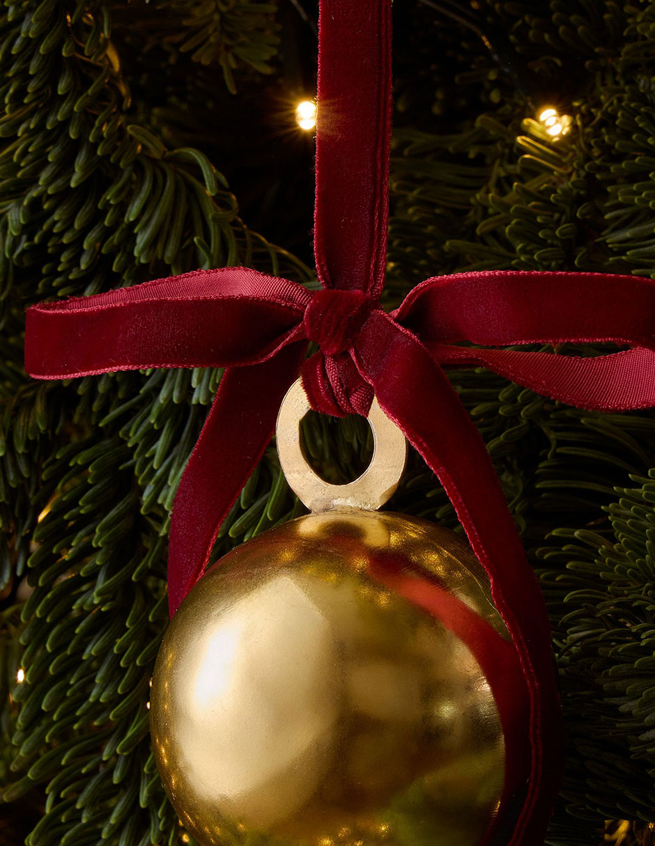 Ornamento navideño Velvet Bow Bell 1