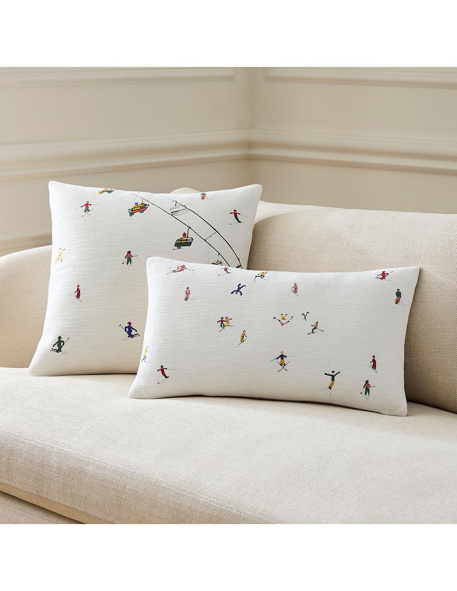 Funda cojín Embroidered Skiers