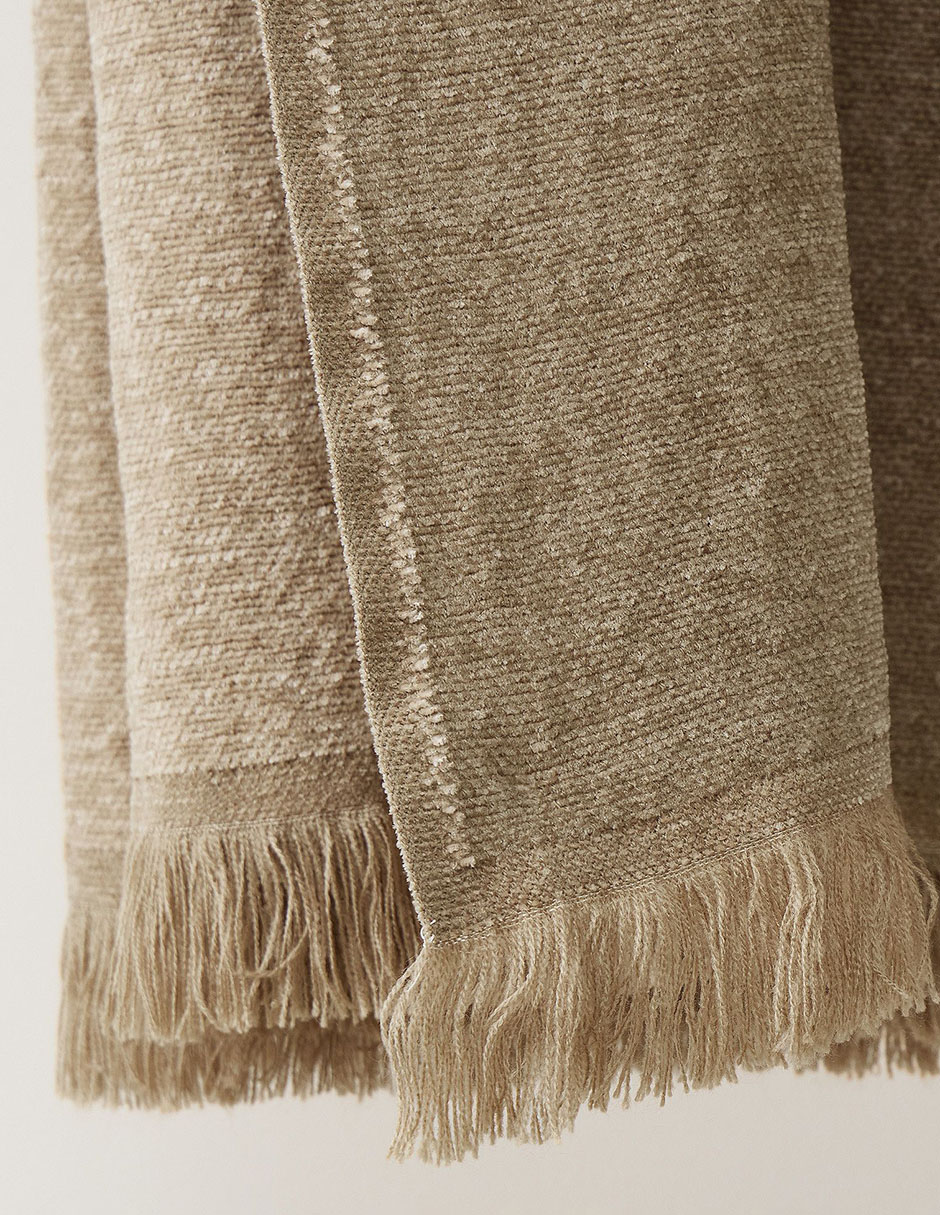 FRAZADA REVERSIBLE, 127 X 152 CM, BEIGE
