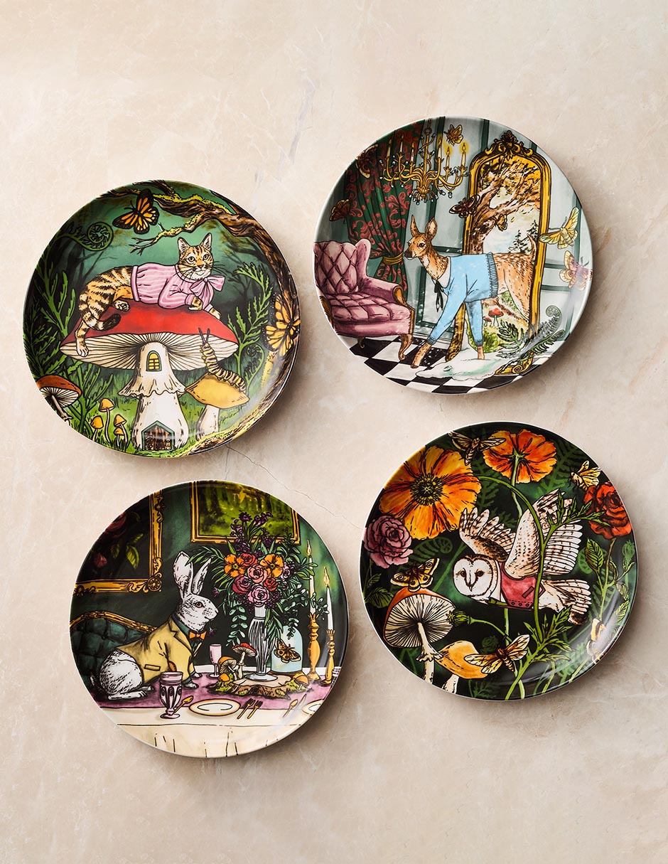 Plato ensalada Dapper Holiday de porcelana 2