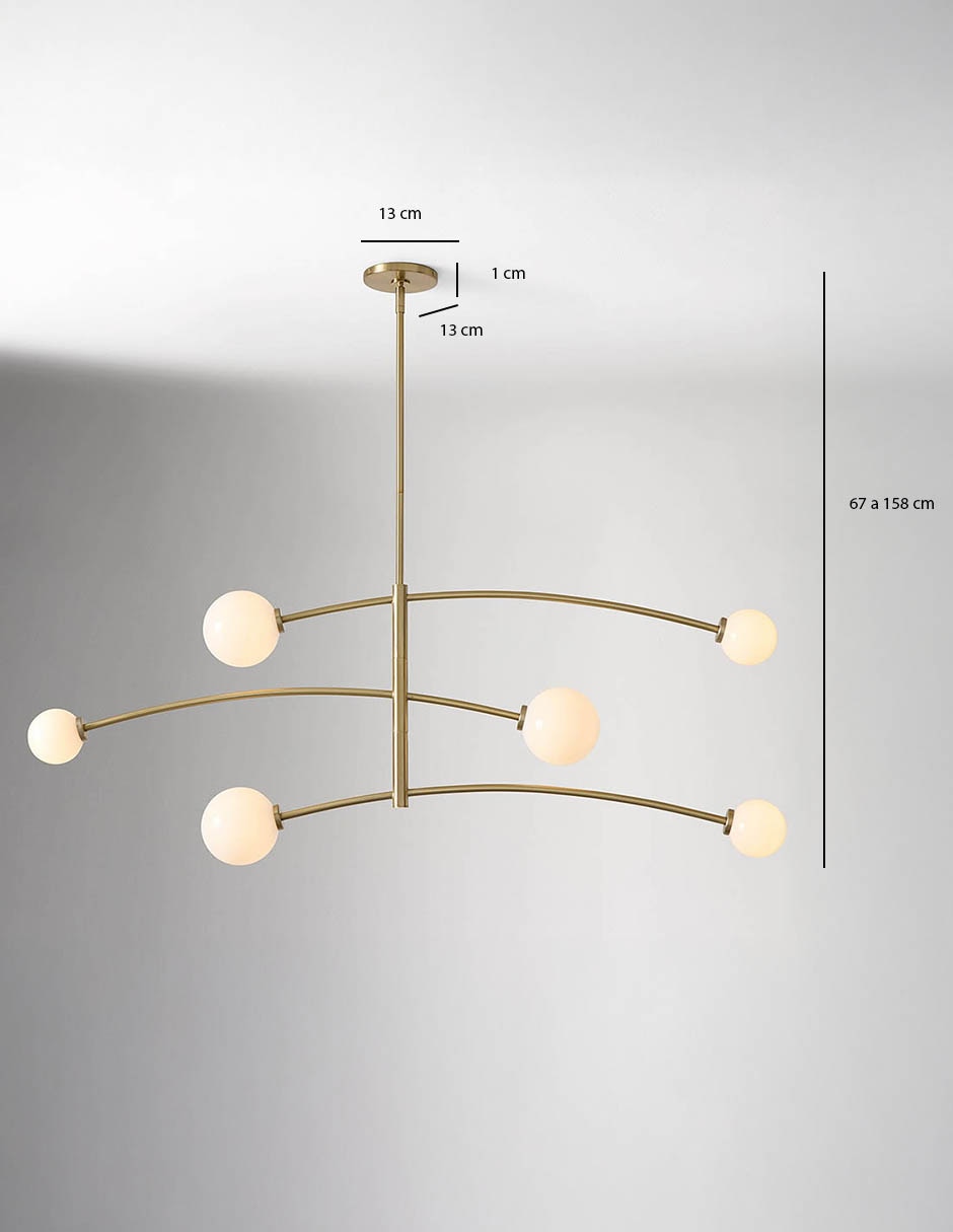 Lámpara colgante incandescente Holling 6