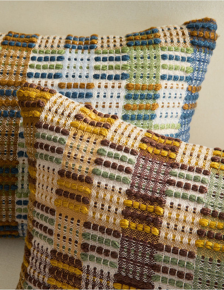 COJÍN OD MULTI CHECKERBOARD 12X21 AMARIL