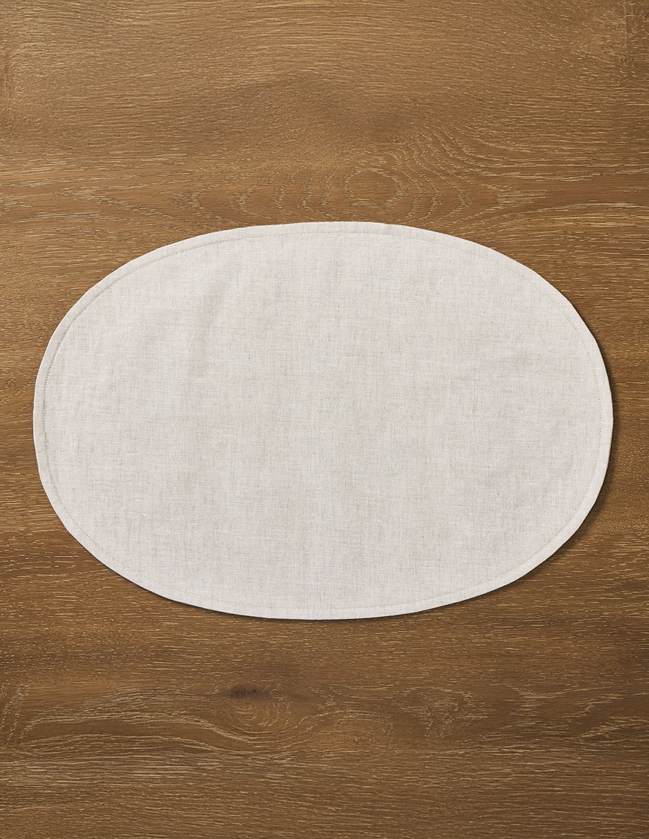Mantel individual ovalado de lino European Linen