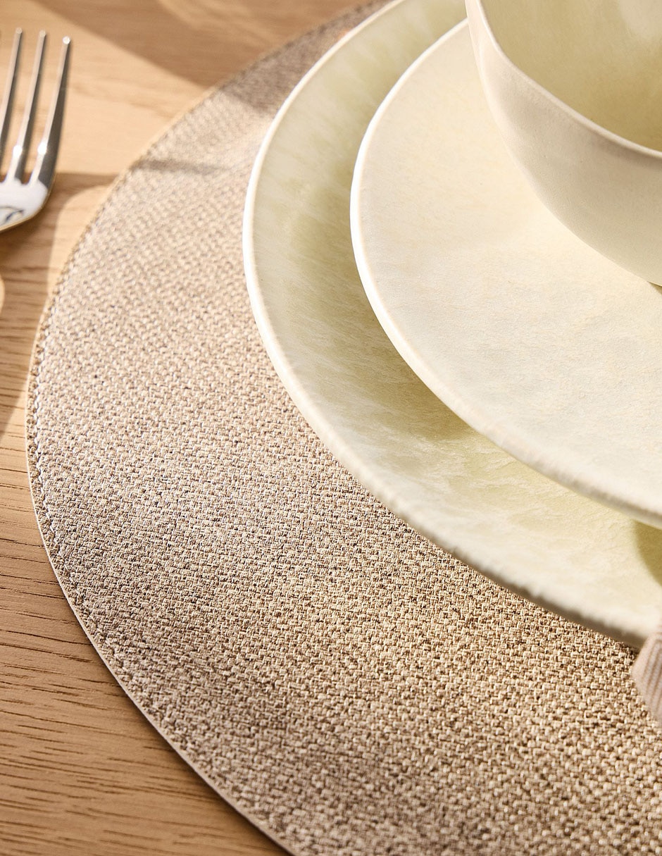 SET MANTEL EASY CARE PLACEMATS CAFÉ