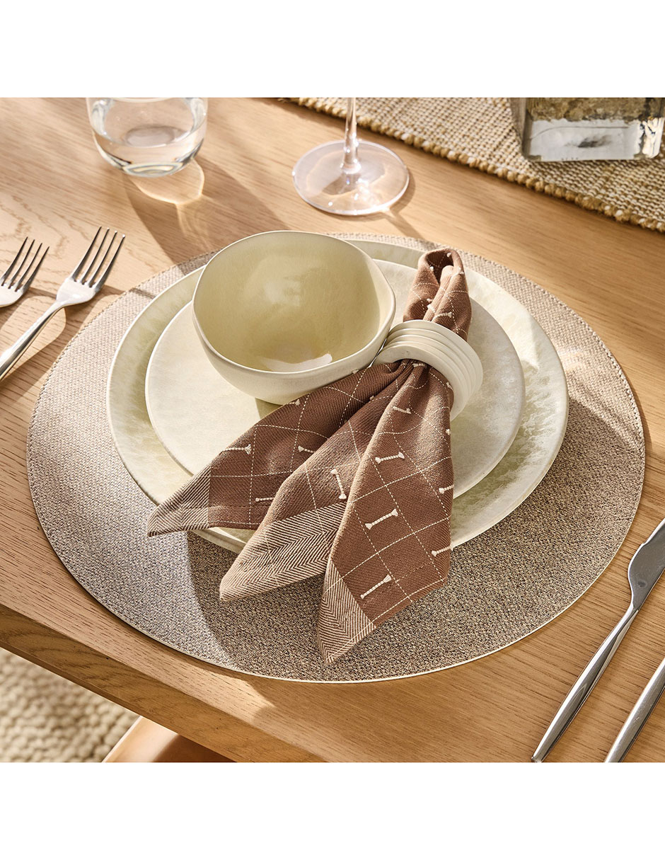 SET MANTEL EASY CARE PLACEMATS CAFÉ