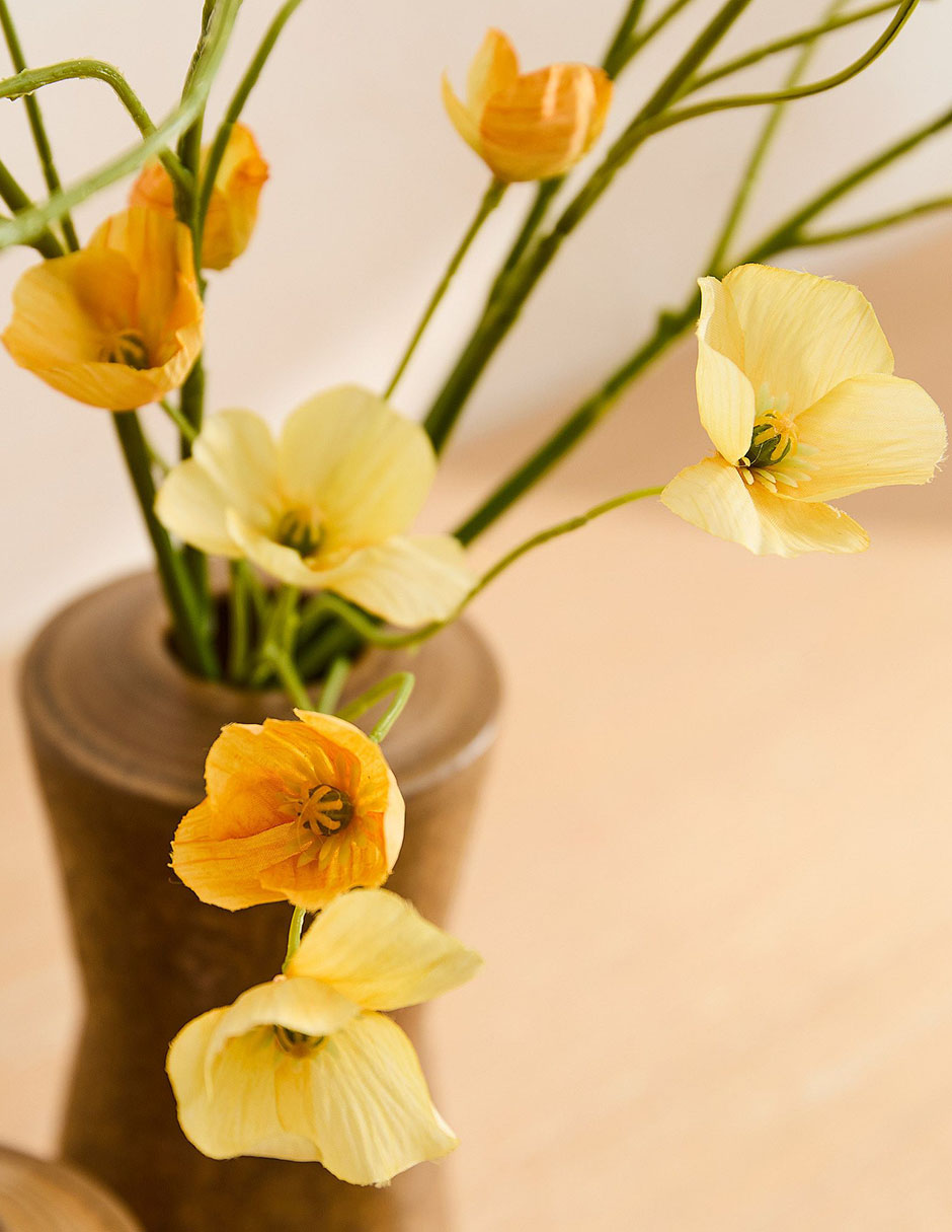 Amapola decorativa Faux Bundle 3