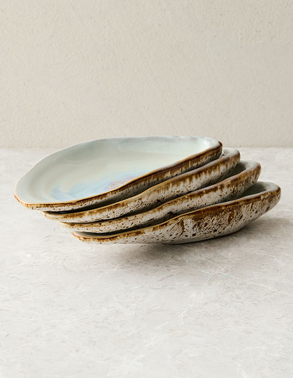 Set bowl Seashell 4 piezas de cerámica
