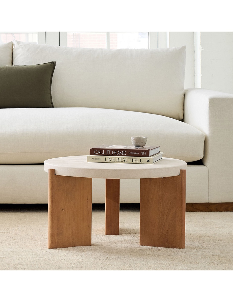 Mesa lateral Cassian de madera acacia