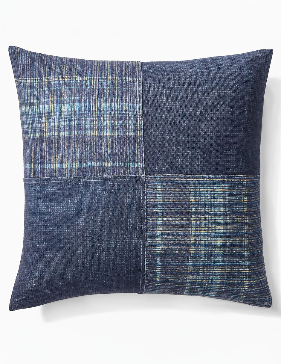 Funda cojín Indigo Patchwork